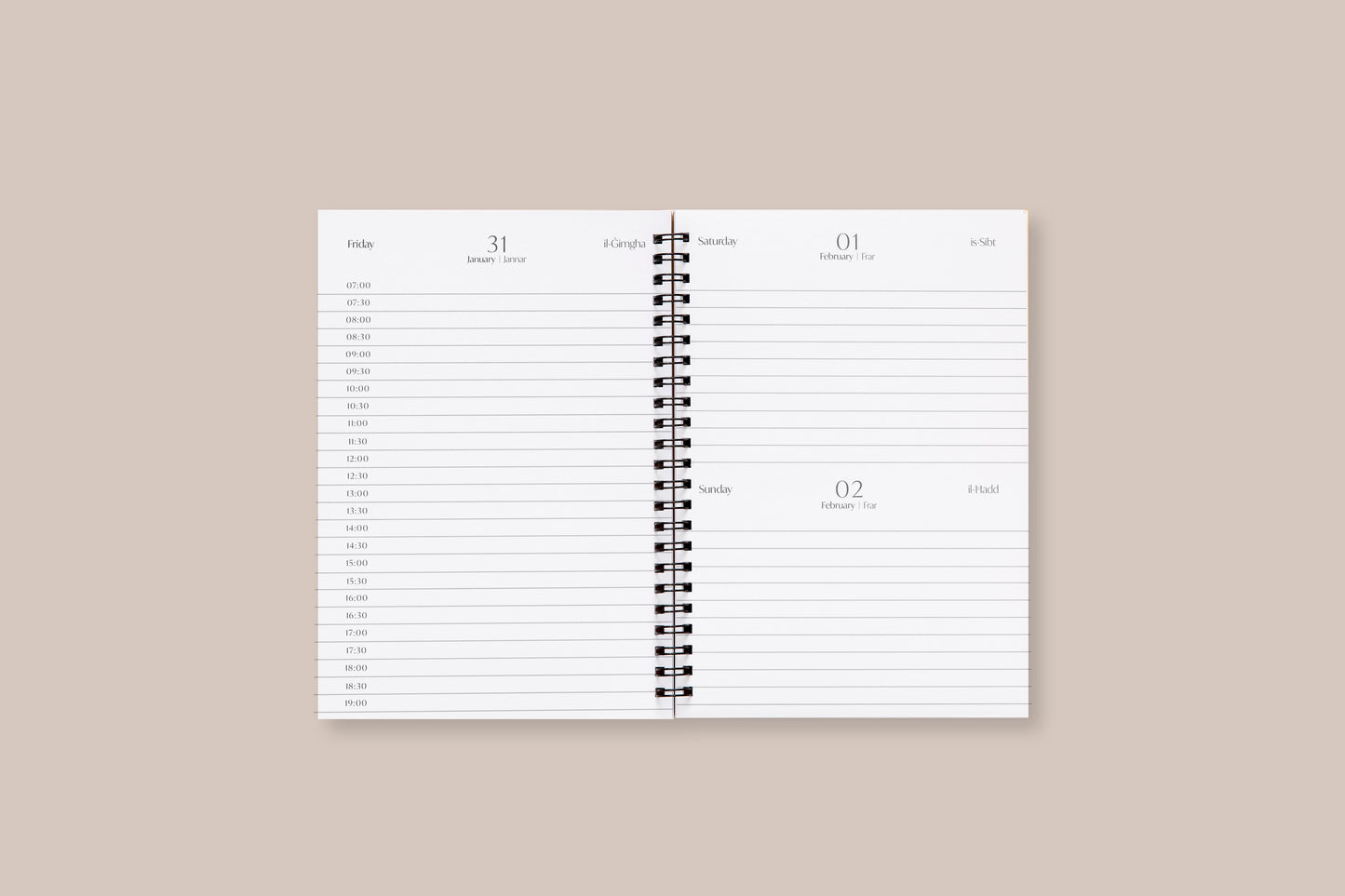 2026 Spiral Diary DAILY View