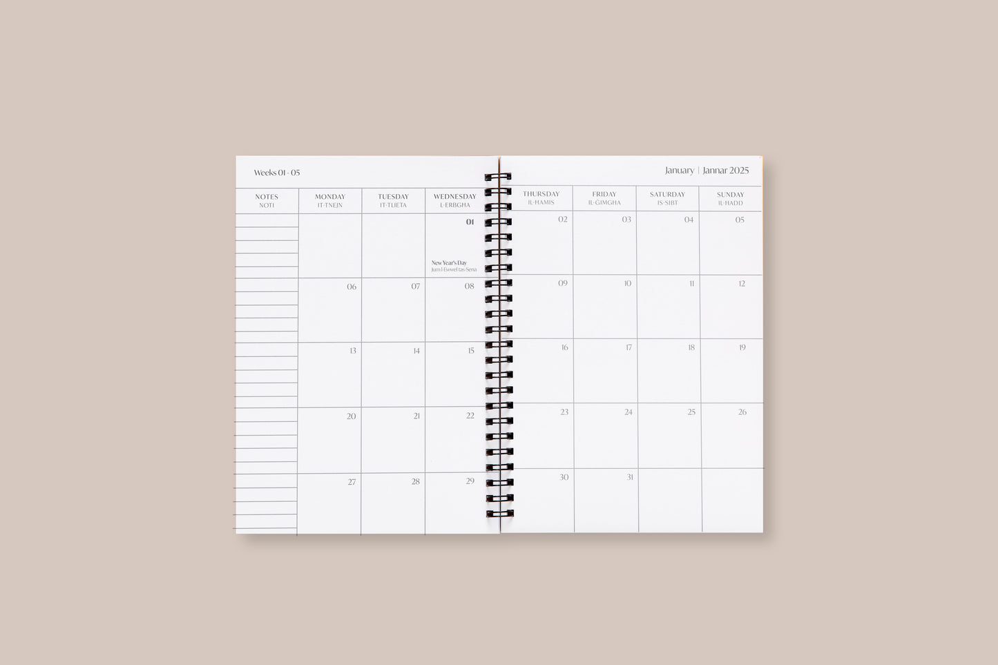 2026 Spiral Diary DAILY View