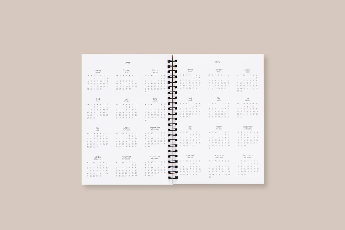 2026 Spiral Diary DAILY View