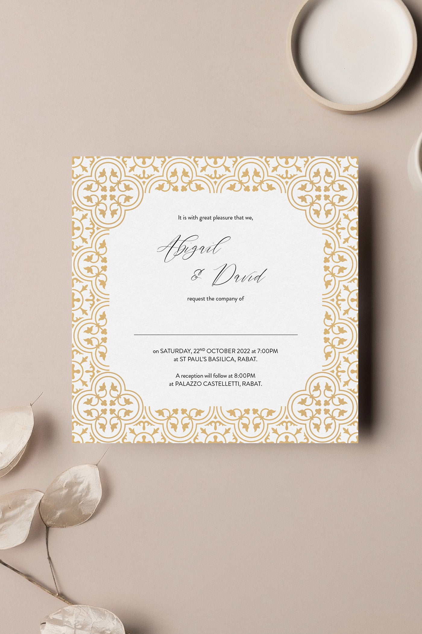 Wedding Invitations - Gold