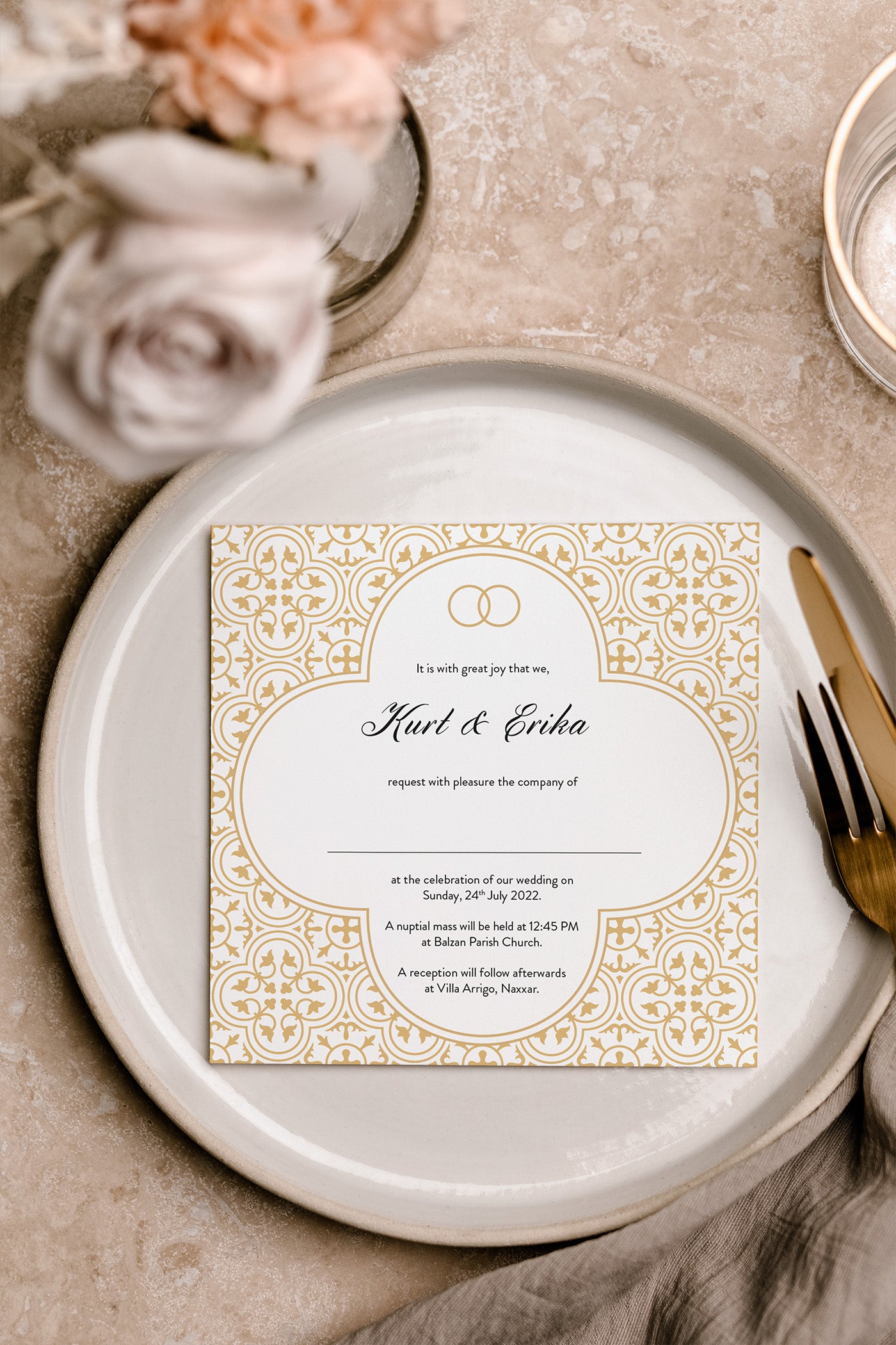 Wedding Invitations - Gold