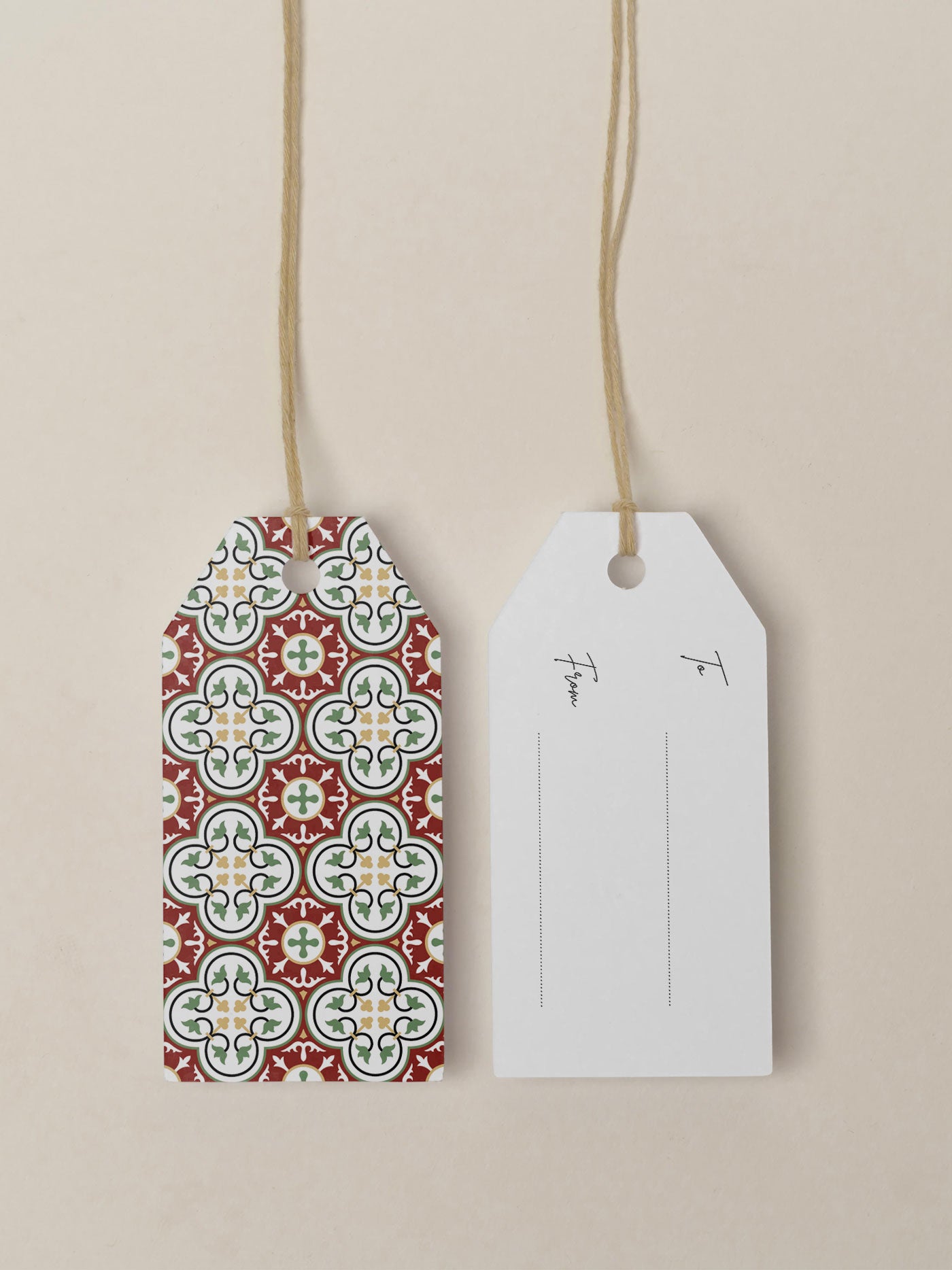 Red Christmas Tags