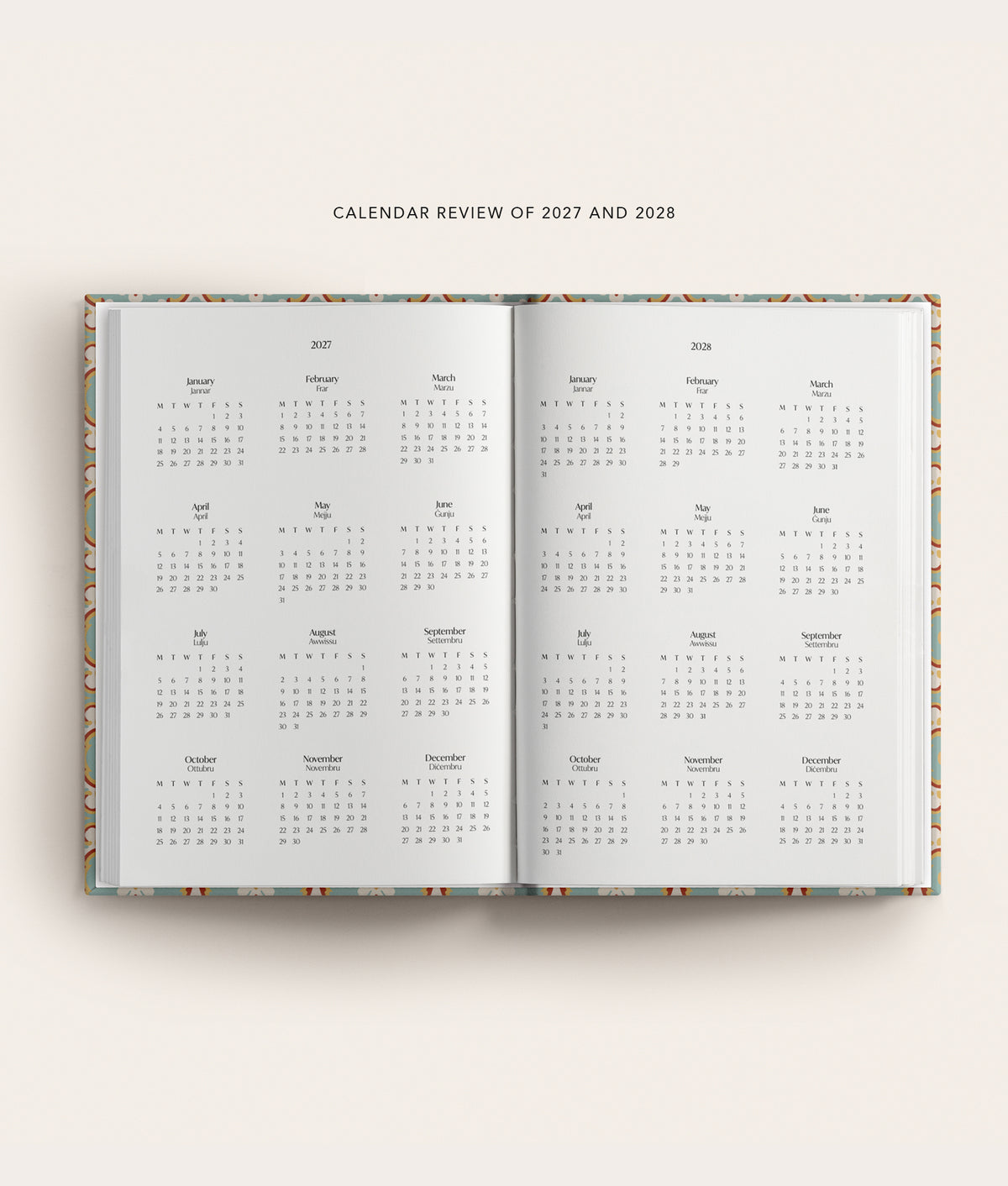 PRE-ORDER 2027 Hardbound Diary DAILY View