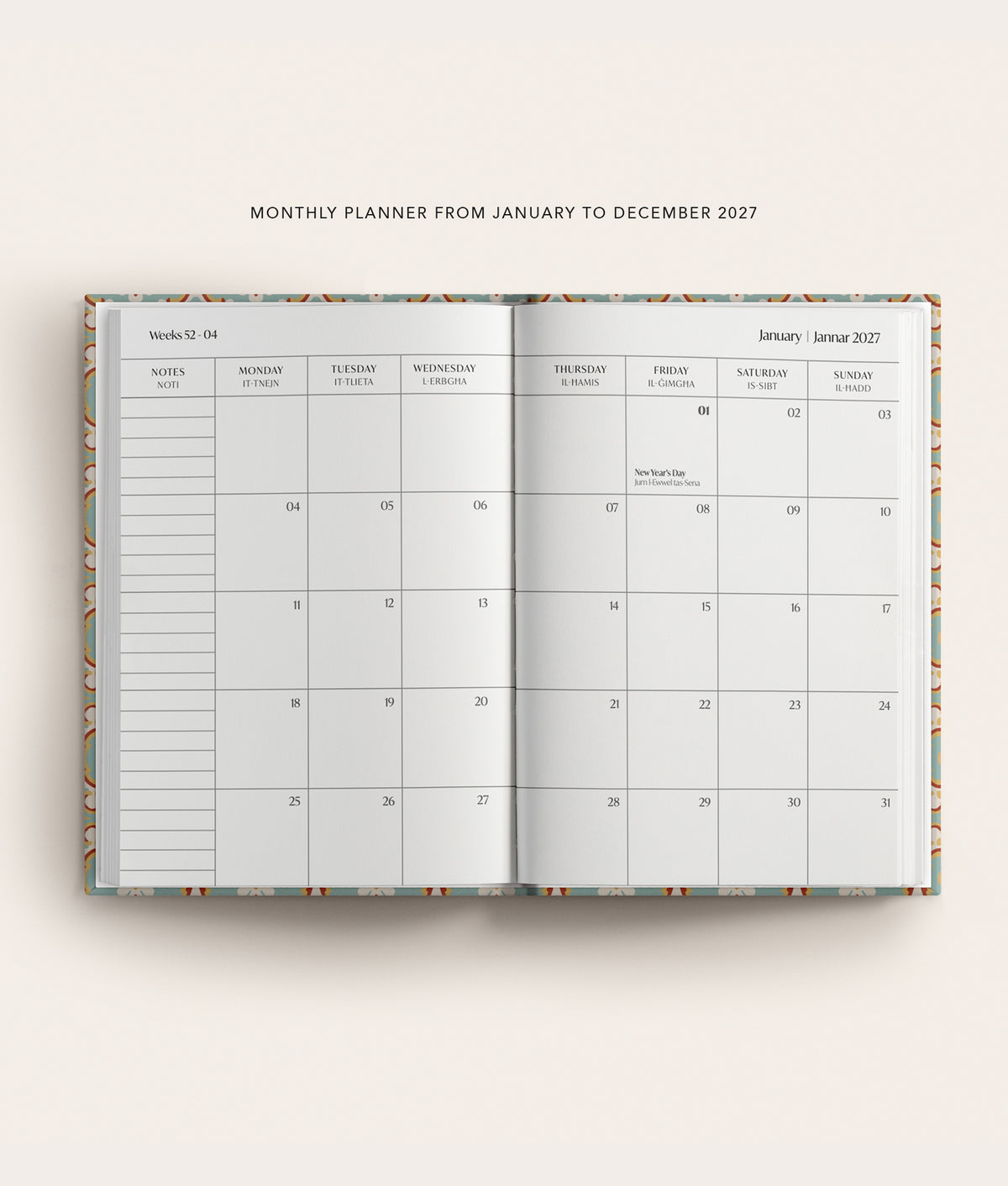 PRE-ORDER 2027 Hardbound Diary DAILY View