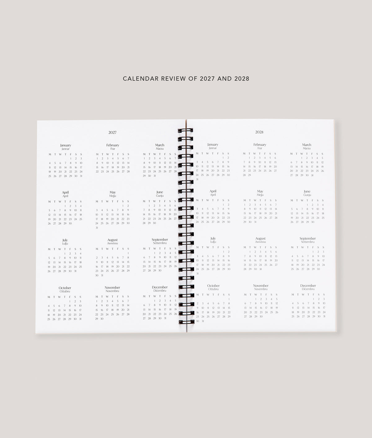 PRE-ORDER 2027 Spiral Diary DAILY View