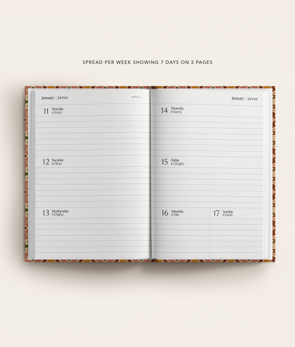PRE-ORDER 2027 Hardbound Diary WEEKLY View