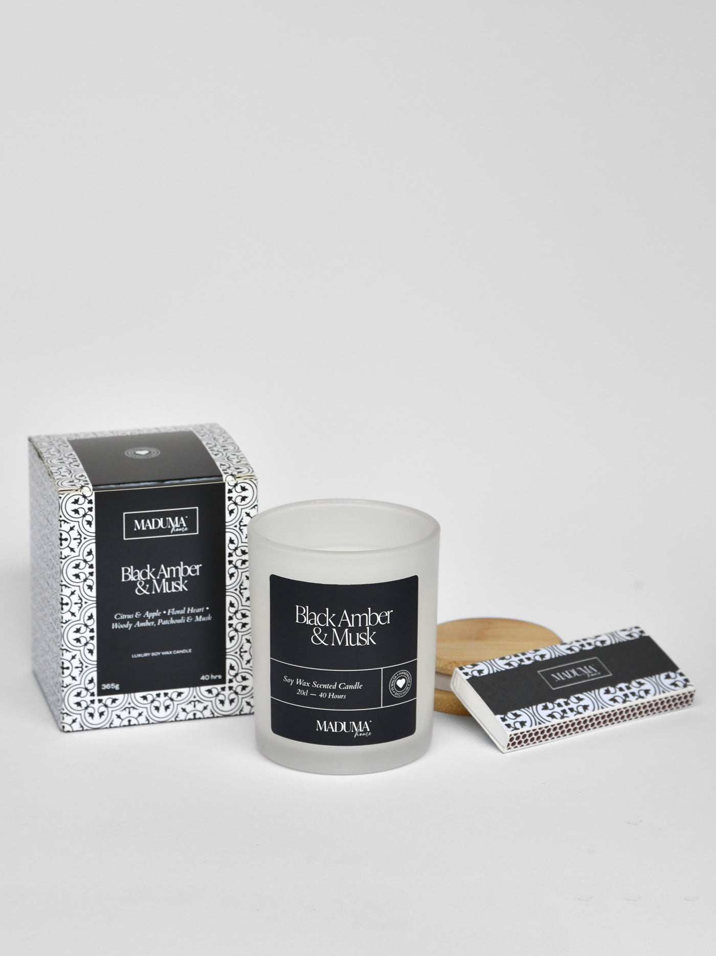 MADUMA® Scented Candle - Black Amber & Musk