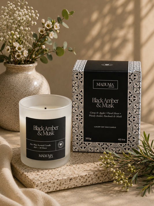 MADUMA® Scented Candle - Black Amber & Musk