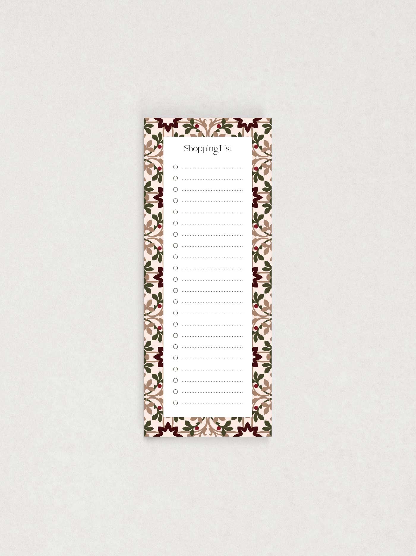 Holly Shopping List