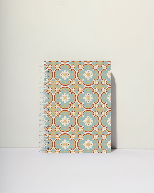 Turquoise Spiral Ruled Journal