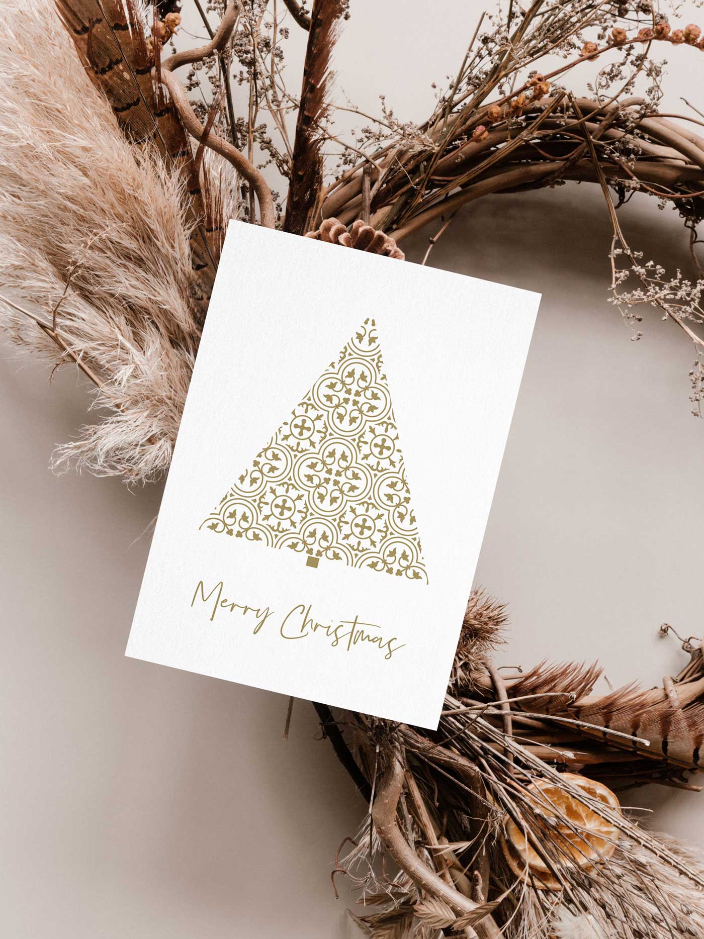 Gold Tree Christmas Card