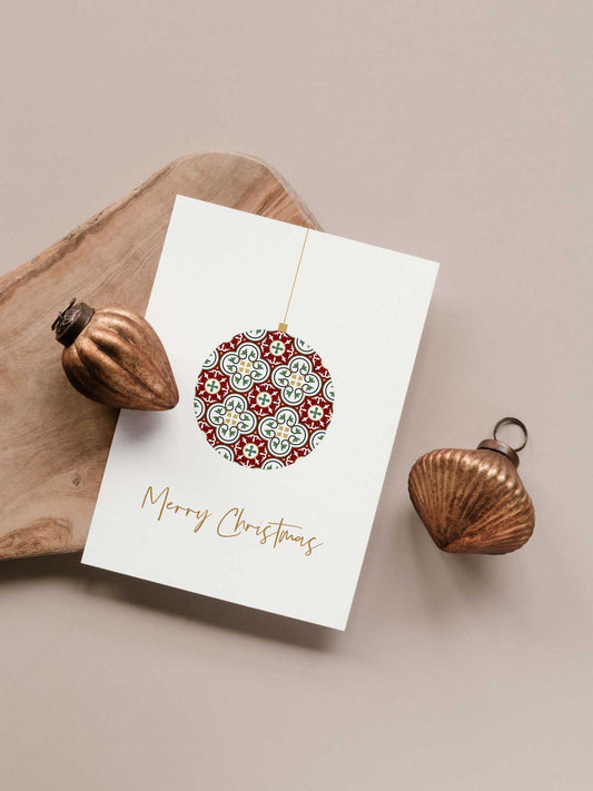 Red Bauble Christmas Card