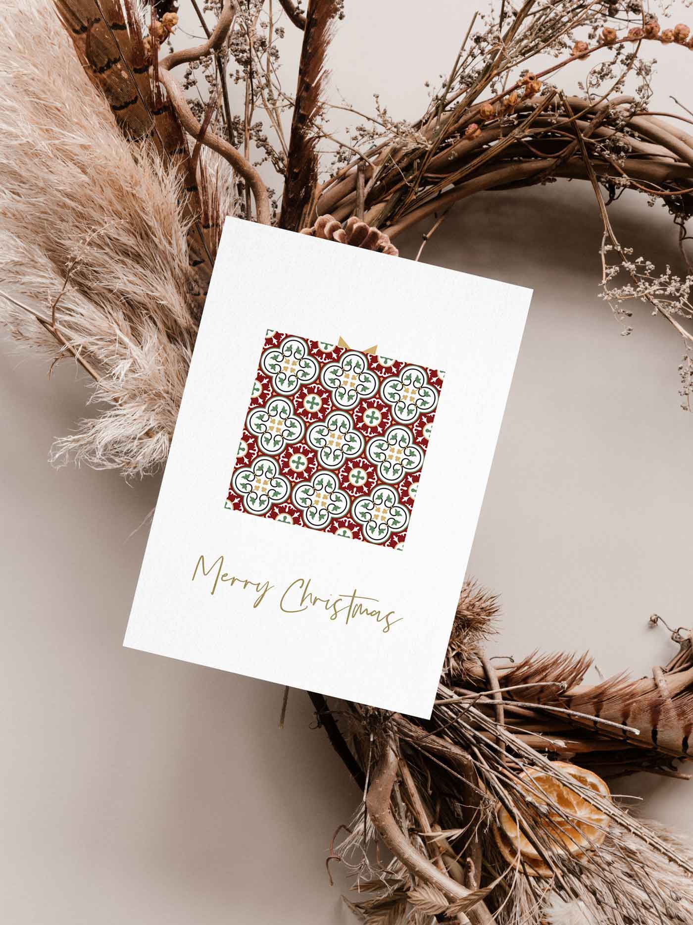 Red Gift Christmas Card