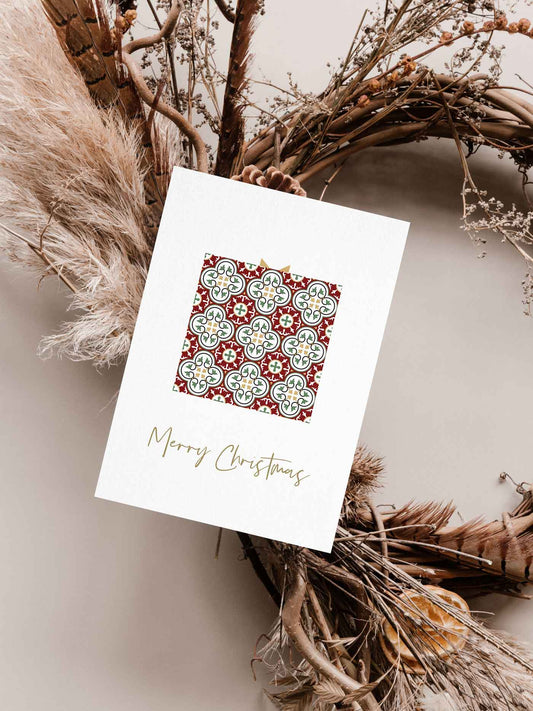 Rote Geschenk-Weihnachtskarte